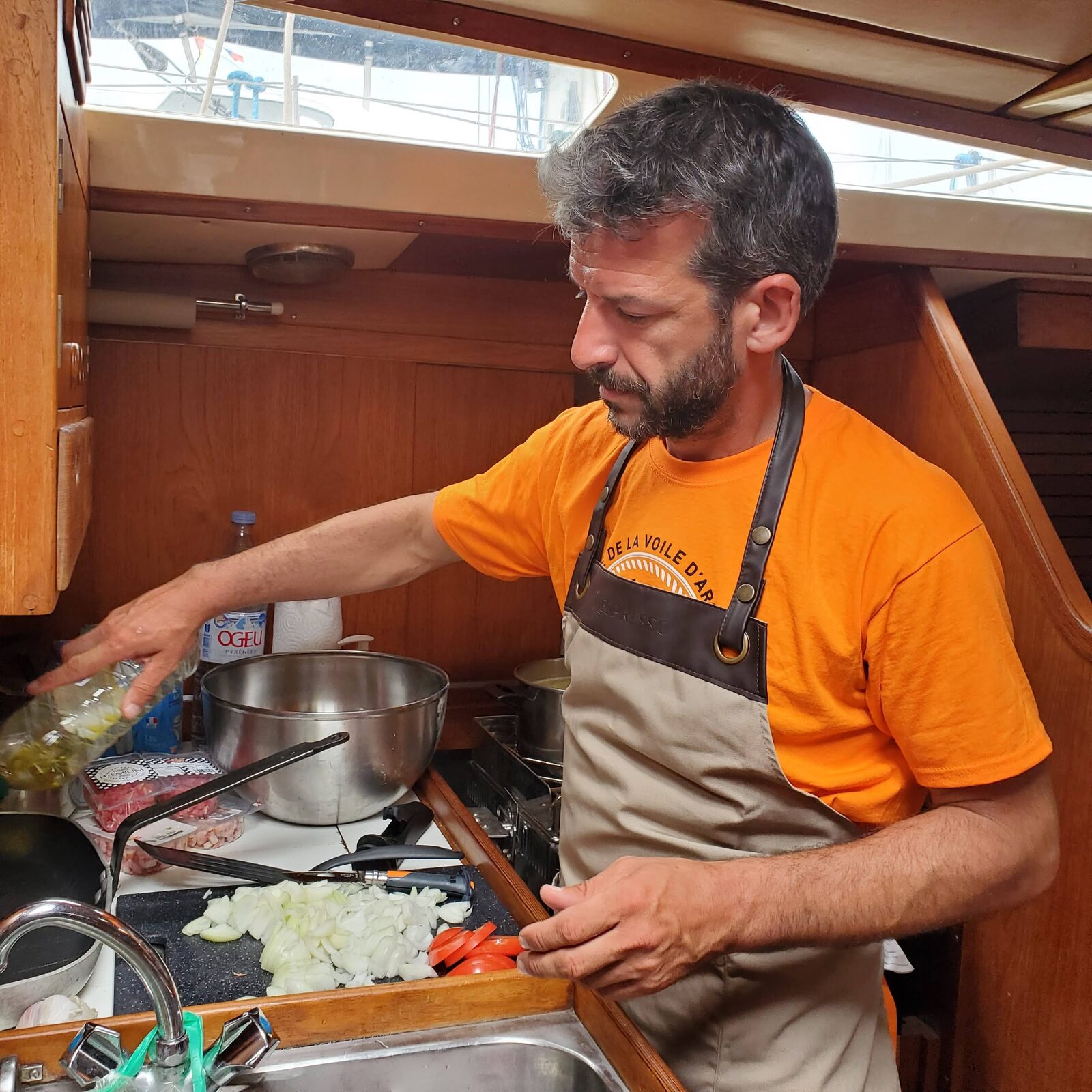 David en cuisine à bord